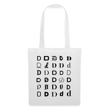 Typography D letter mosaic design. - Tote Bag - white - Front