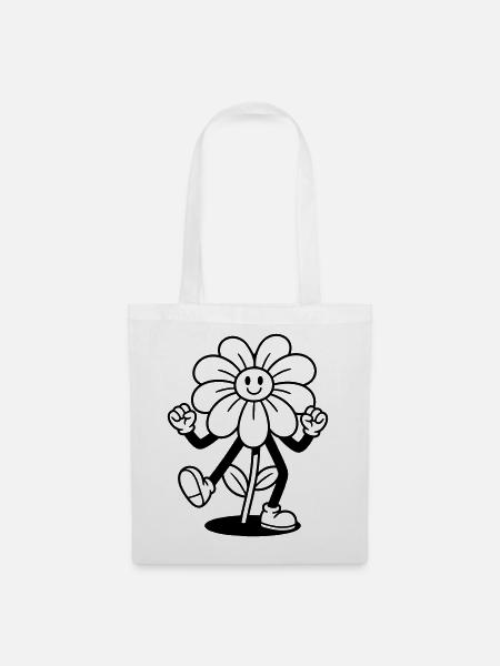 Blume - Stoffbeutel - Weiß