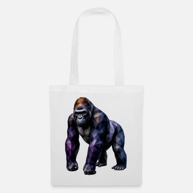 Gorilla Polygon – Colored Geometry - Tote Bag - white