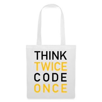 Think Twice Code Once Programmer - Sac en tissu - blanc - Devant