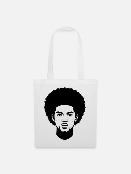 Afro-Mann - Stoffbeutel - Weiß