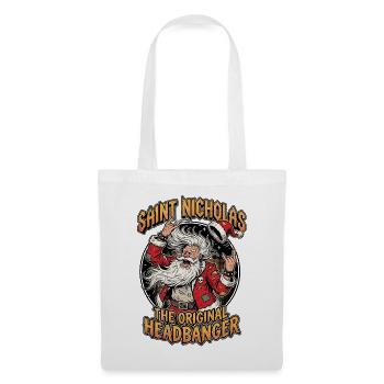 Heavy Metal Weihnachtsmann - Stoffbeutel - Weiß - Vorne
