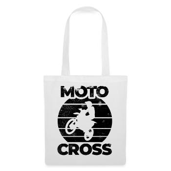 Lustiges Motocross - Stoffbeutel - Weiß - Vorne