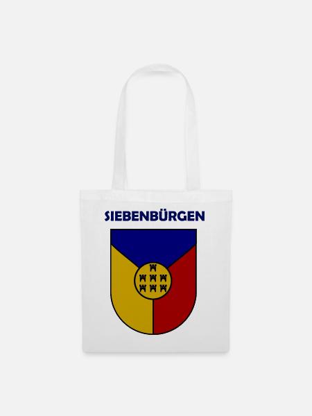 Siebenbürgen Schild mit Türmchen - Stoffbeutel - Weiß