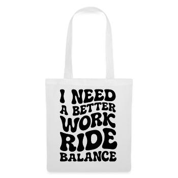 Work Ride Balance Groovey Seventies Style Typograp - Stoffbeutel - Weiß - Vorne