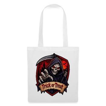 Sensenmann Halloween Schild - Stoffbeutel - Weiß - Vorne