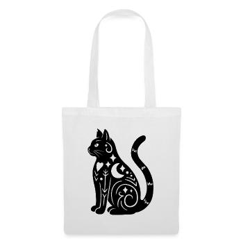 Magische Katze - Schwarz - Stoffbeutel - Weiß - Vorne