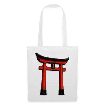 Roter Torii Türbogen Kunst - Stoffbeutel - Weiß - Vorne