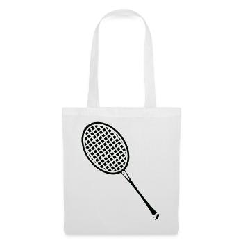 Minimalistische Tennisschläger-Silhouette - Stoffbeutel - Weiß - Vorne
