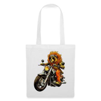 Motorrad Löwe - Stoffbeutel - Weiß - Vorne