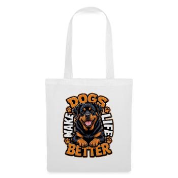 Rottweiler - Stoffbeutel - Weiß - Vorne