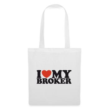 J’aime ma chemise Broker Heart - Sac en tissu - blanc - Devant