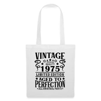 Retro Vintage 1975 Birthday 50 Years Born in 1975 - Stoffbeutel - Weiß - Vorne