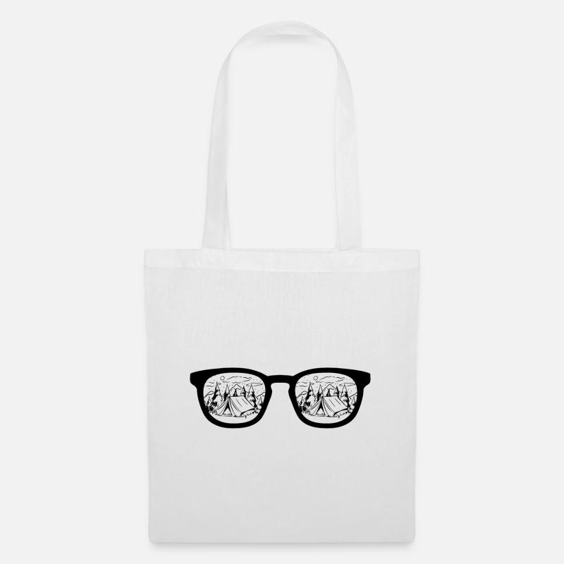 Sonnenbrille und Camping 1 - - Stoffbeutel - Weiß