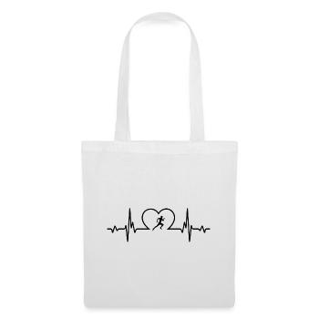 Heartbeat Heart et course - (3) - Sac en tissu - blanc - Devant