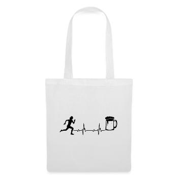 Heartbeat Beer et course à pied - - Sac en tissu - blanc - Devant