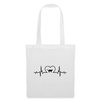 Heartbeat Heart et Chat - (2) - Sac en tissu - blanc - Devant