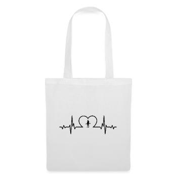 Cœur de battement de cœur et forme physique - (2) - Sac en tissu - blanc - Devant