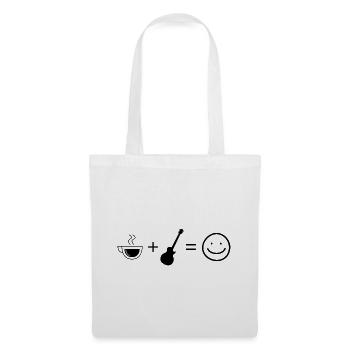 Kaffee Smile Face und Gitarre - - Stoffbeutel - Weiß - Vorne