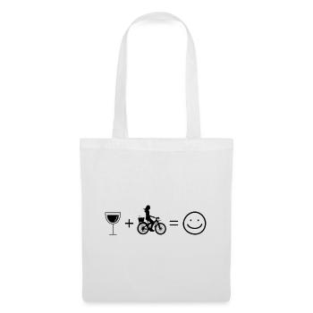 Wein Smile Face und Radfahren 2 - - Stoffbeutel - Weiß - Vorne