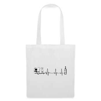 Heartbeat Camping and Wine - - Tote Bag - white - Front
