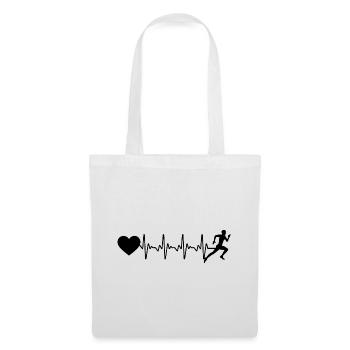 Heartbeat Heart and Running - (2) - Tote Bag - white - Front