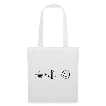 Coffee Smile Face et Voile 1 - - Sac en tissu - blanc - Devant