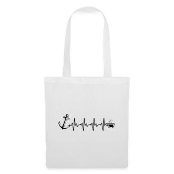 Heartbeat Coffee and Sailboat - (2) - Tote Bag - white - Front