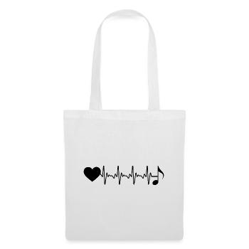 Heartbeat Heart et musique - - Sac en tissu - blanc - Devant