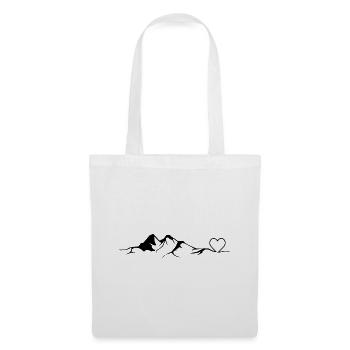 Amoureux de la montagne - - Sac en tissu - blanc - Devant