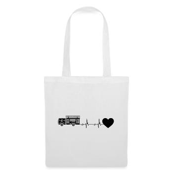 Heartbeat Heart and Fire Brigade Brigader - (2) - Tote Bag - white - Front