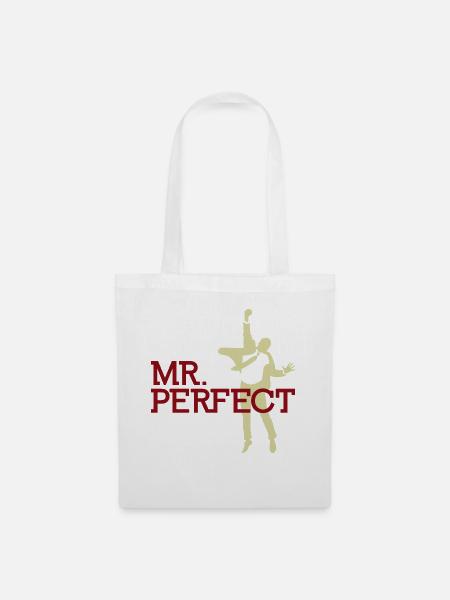 Mr. Perfect - Stoffbeutel - Weiß