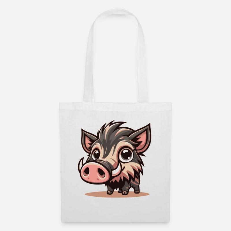 Wildschwein - Stoffbeutel - Weiß