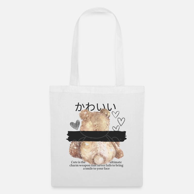 Teddy Comic Design - Tote Bag - white