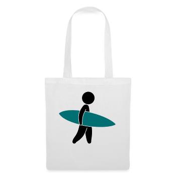 A surfer with his surfboard - Tote Bag - white - Front