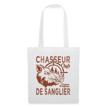 Chassé chasseur de sanglier cadeau cool chasse - Sac en tissu - blanc - Devant