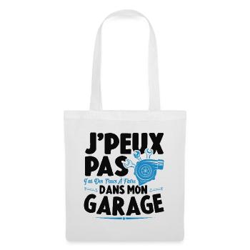 Je Peux Pas J'ai Des Trucs À Faire Dans Mon Garage - Sac en tissu - blanc - Devant