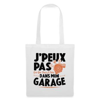 Je Peux Pas J'ai Des Trucs À Faire Dans Mon Garage - Sac en tissu - blanc - Devant