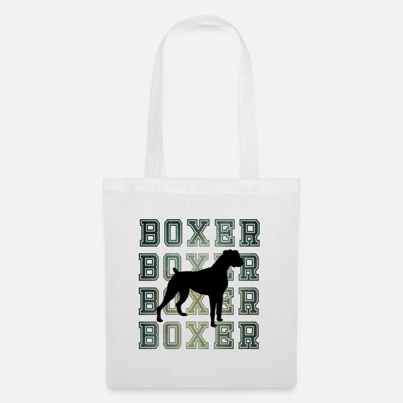 Disko Retro Boxer Hund - Stoffbeutel - Weiß