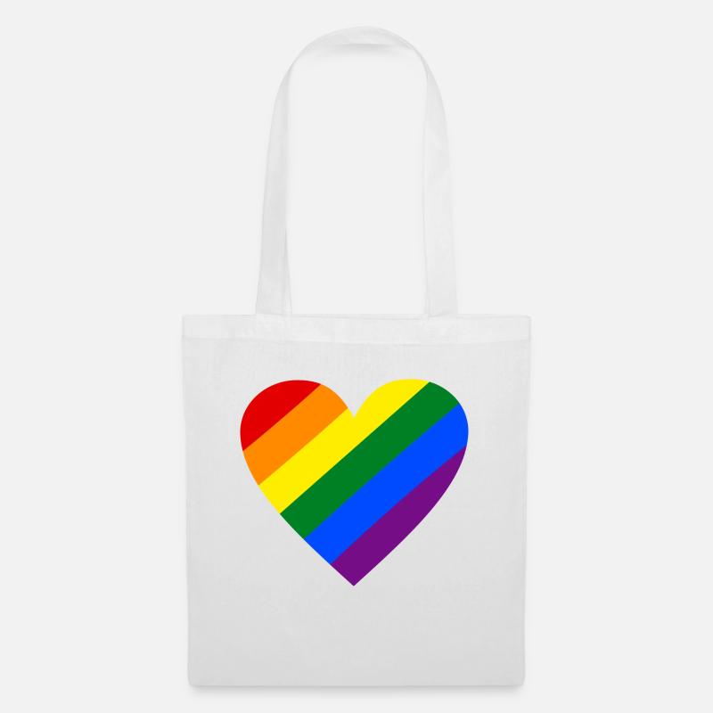 Rainbow Heart - Tote Bag - white