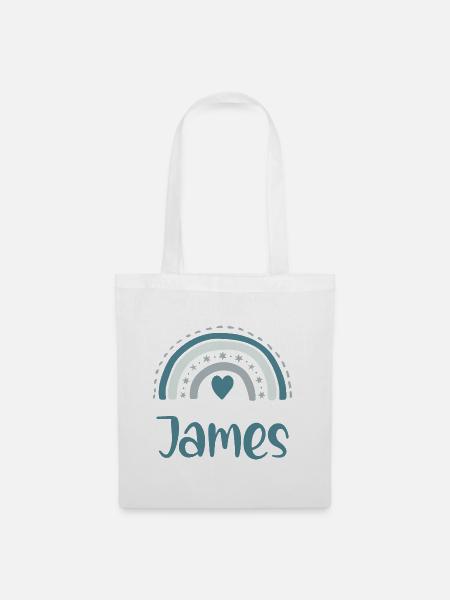 James Name Regenbogen - Stoffbeutel - Weiß