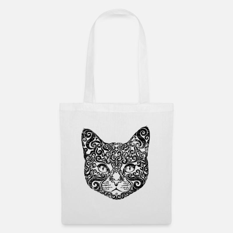 Swirly Cat - Stoffbeutel - Weiß