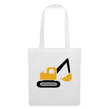 Véhicule d'excavatrice - Sac en tissu - blanc - Devant