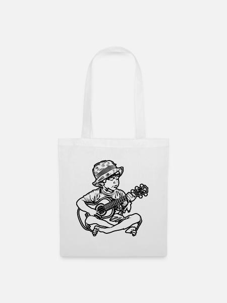 Ukulele Junge - Stoffbeutel - Weiß