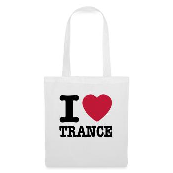 I love trance / I heart trance - Sac en tissu - blanc - Devant