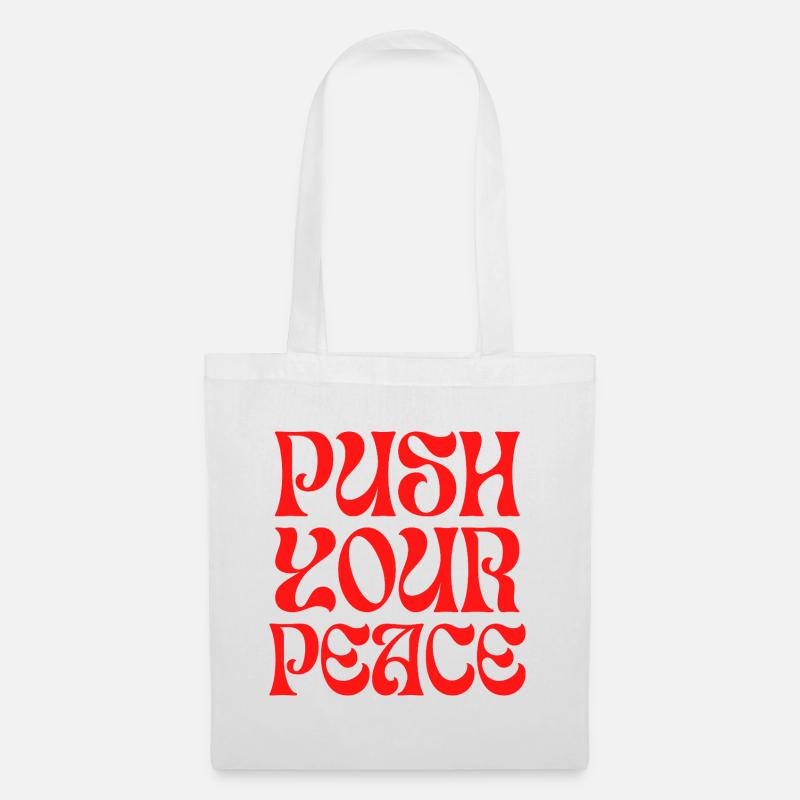Push Your Peace Peacezeichen Frieden - Stoffbeutel - Weiß