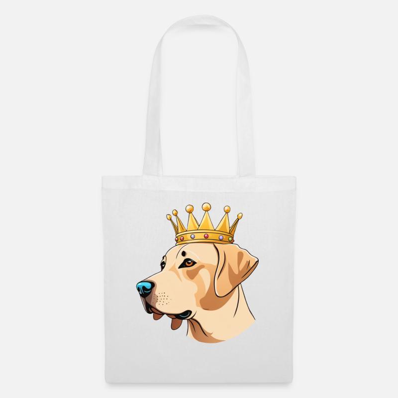 "Gekrönte Häupter" - Labrador - Stoffbeutel - Weiß