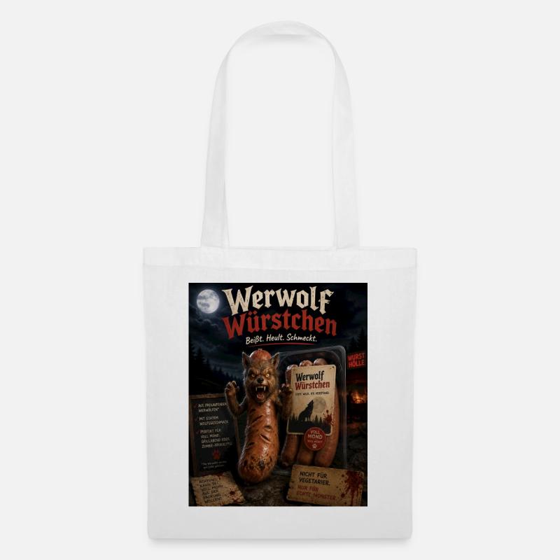Werwolf Würstchen  - Stoffbeutel - Weiß