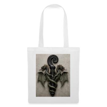 Cerfs-volants autour du manche - Sac en tissu - blanc - Devant