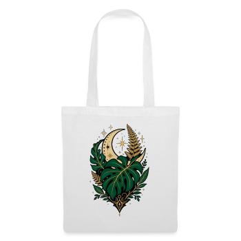Monstera Moon – Mystisches Botanical Design - Stoffbeutel - Weiß - Vorne